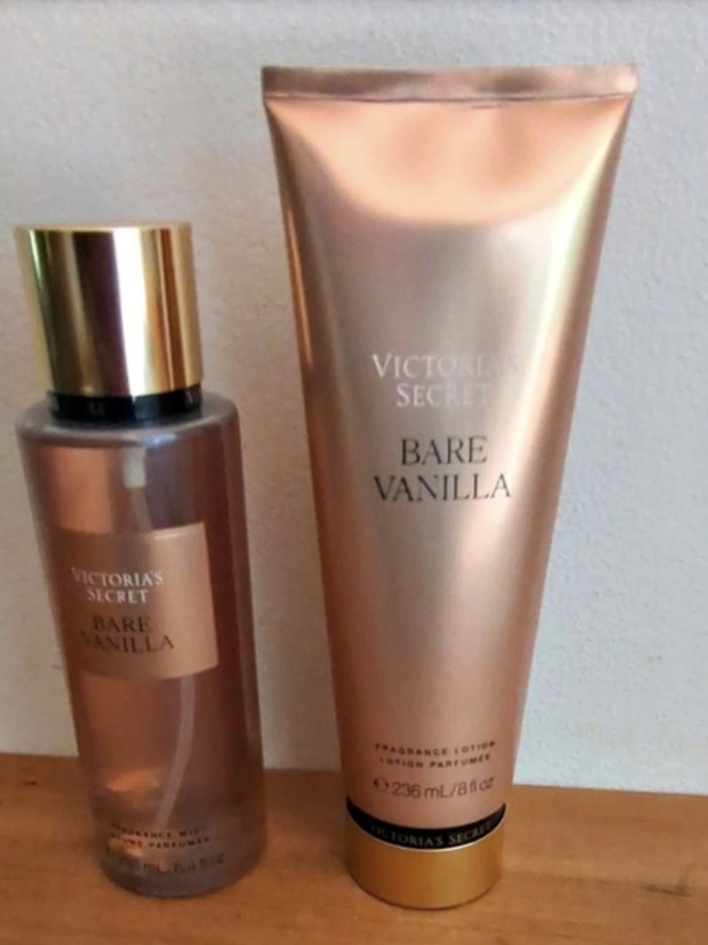 Victoria's Secret Bare Vanilla Fragrance Mist & Lotion Set in Pink